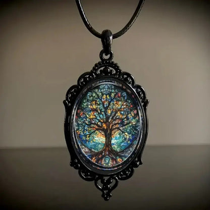 Retro Gothic Crow & Cross Pendant Necklace