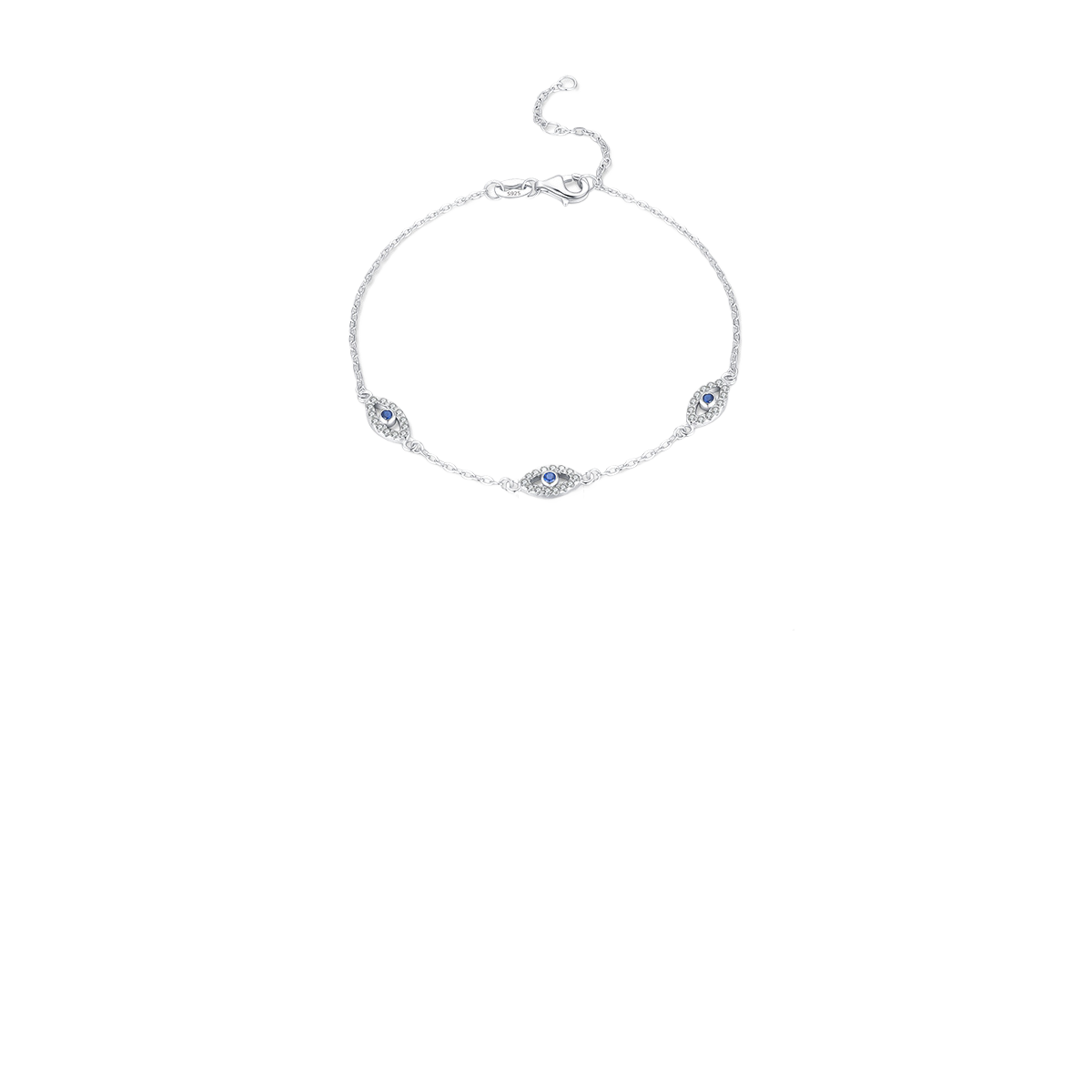 S925 Sterling Silver Evil Eye Bracelet