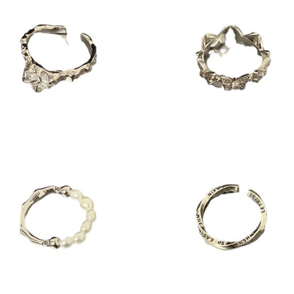 Geometric 925 Sterling Silver Adjustable Ring