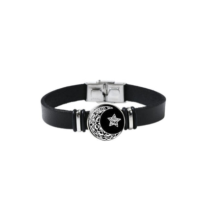 Sun Moon Luminous Leather Bracelet