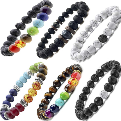 Handmade Natural Stone Rainbow Bead Bracelet