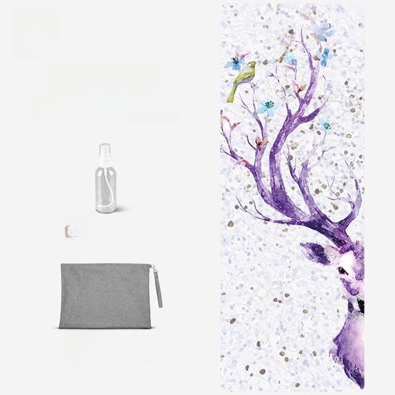 Foldable Suede Yoga Mat — Natural Rubber Base