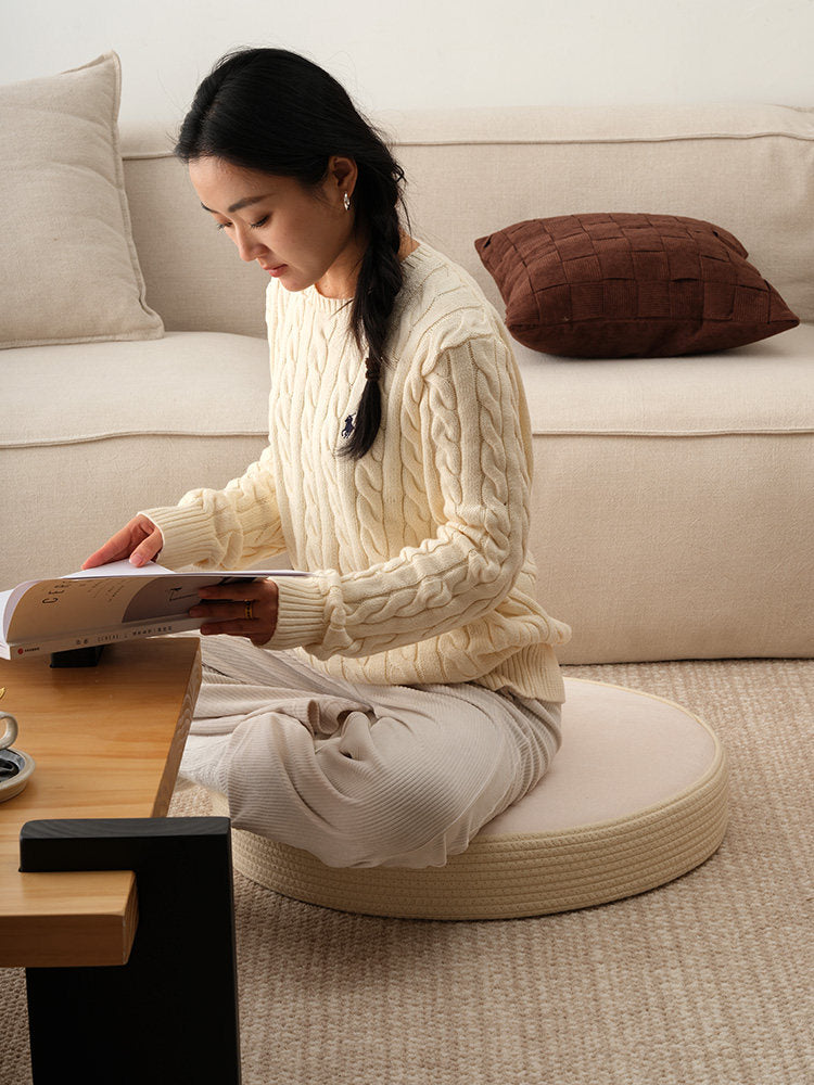 Japanese Round Tatami Meditation Cushion
