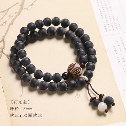 Original Old Material Green Sandalwood Buddha Beads Bracelet