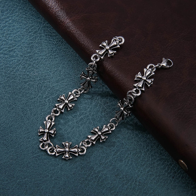 Retro Cross Alloy Bracelet for Men