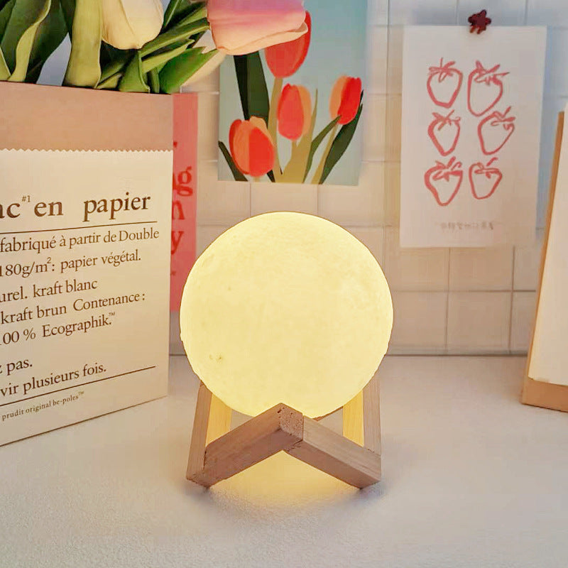 Moon Planet Night Light | Bedroom & Desk Decor | DIY Paint Option