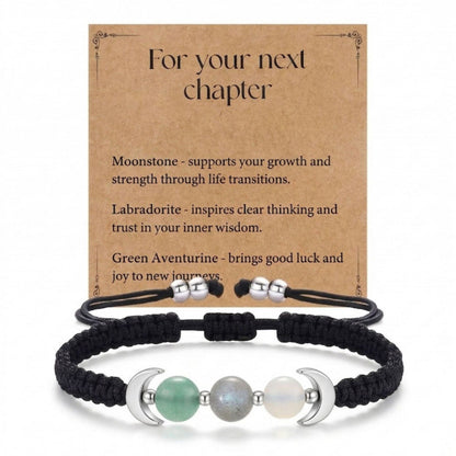 Handwoven Natural Stone Moon Phase Bracelet