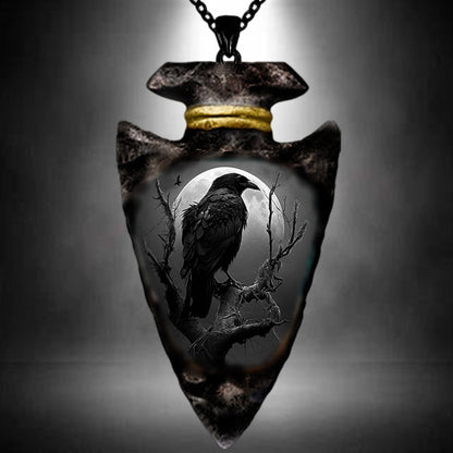 Gothic Crow Pendant Necklace