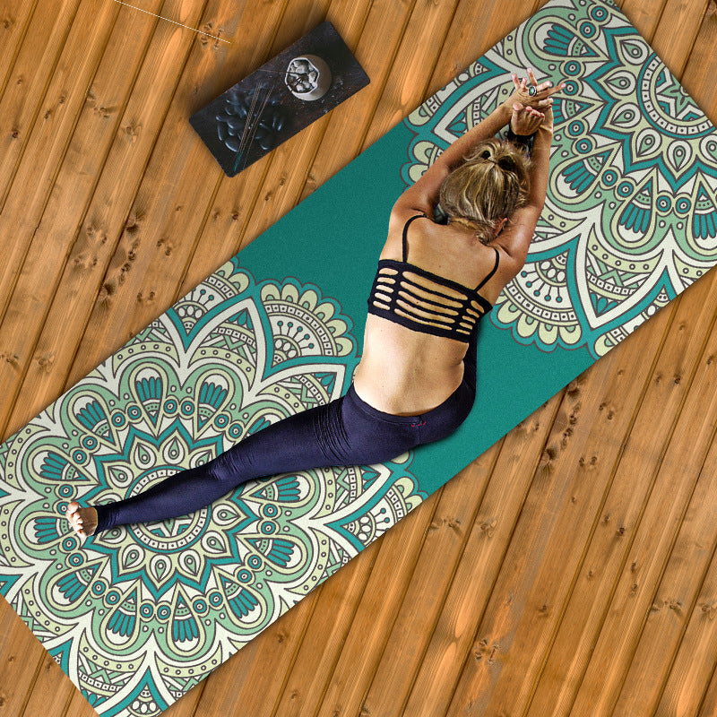 Foldable Suede Yoga Mat — Natural Rubber Base