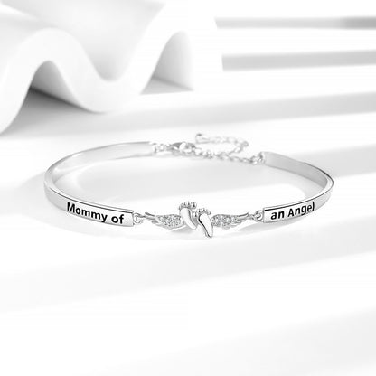 Angel Wings Footprint Charm Bracelet