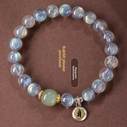 Moonstone Buddhist Zodiac Bead Bracelet | 8mm | Chinese Zodiac Guardian Deity
