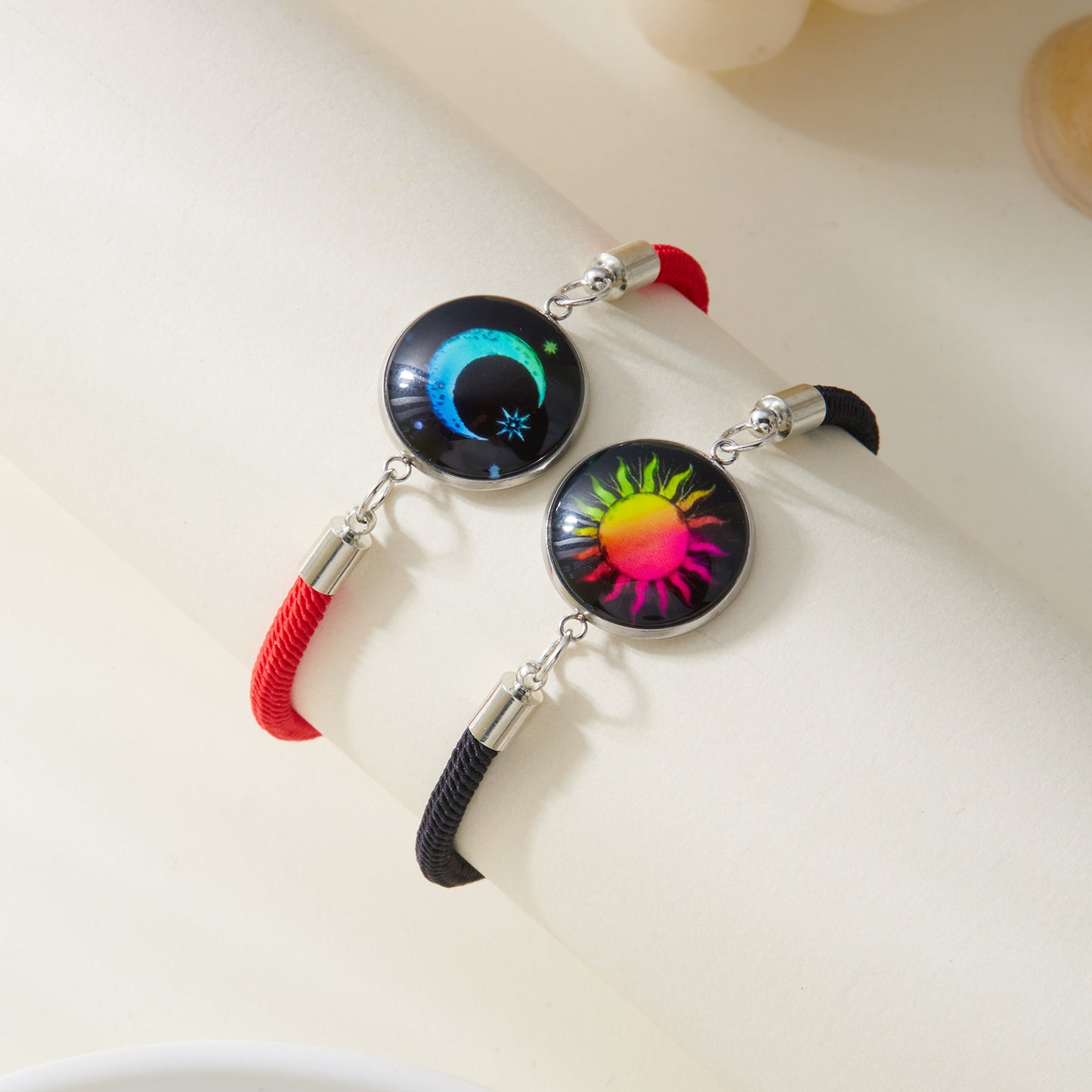 Glow-in-the-Dark Celestial Bracelet | Sun, Moon & Stars