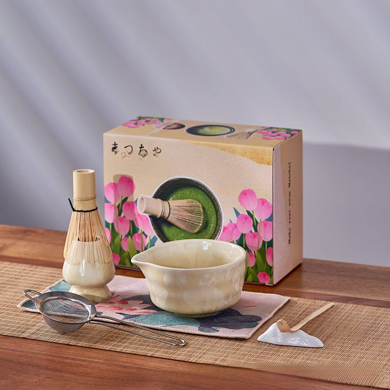 Crystalline Glaze Ceramic Matcha Set — 7 Piece