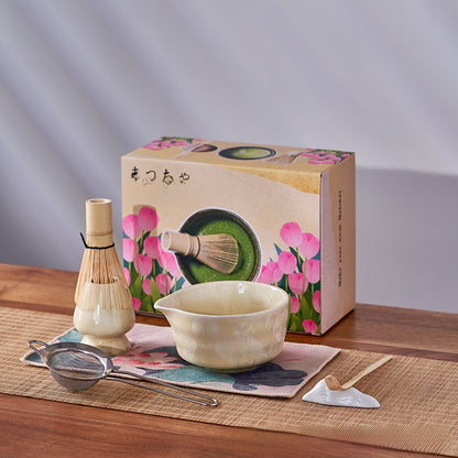 Crystalline Glaze Ceramic Matcha Set — 7 Piece