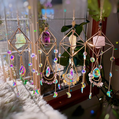 Amethyst Sun Catcher Wind Chime Pendant