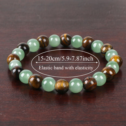 Tiger Eye Stone Beaded Bracelet Handmade Jewelry