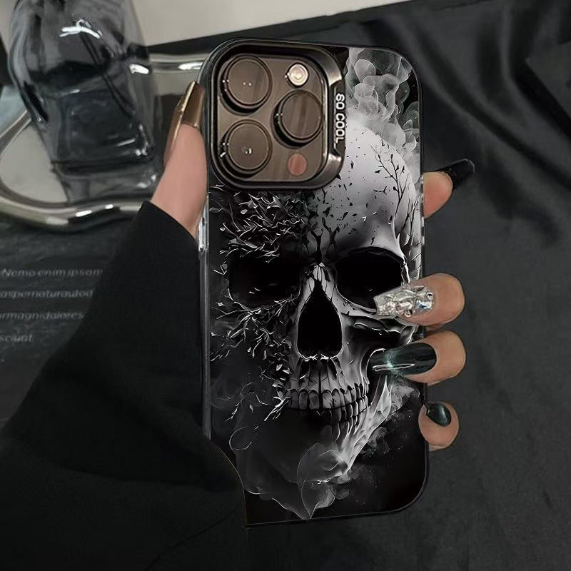 Shadow Relic Hard PC iPhone Case | Silver Shell Skull Design