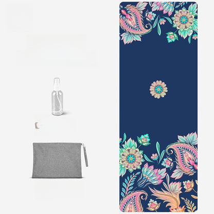 Foldable Suede Yoga Mat — Natural Rubber Base