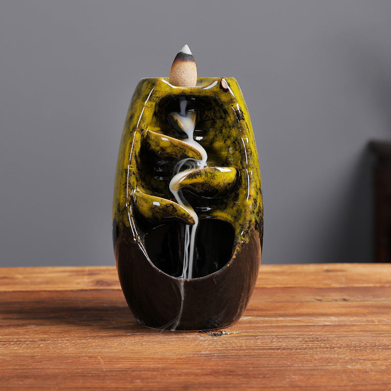 Backflow Incense Burner — Kiln Glaze Ceramic