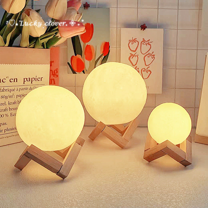 Moon Planet Night Light | Bedroom & Desk Decor | DIY Paint Option