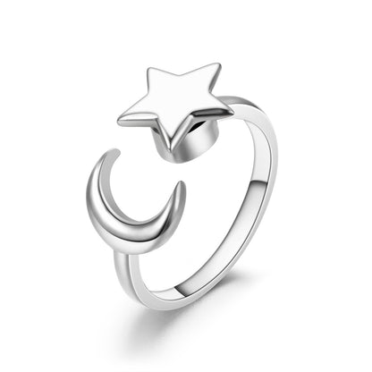 S925 Sterling Silver Nature & Celestial Adjustable Ring