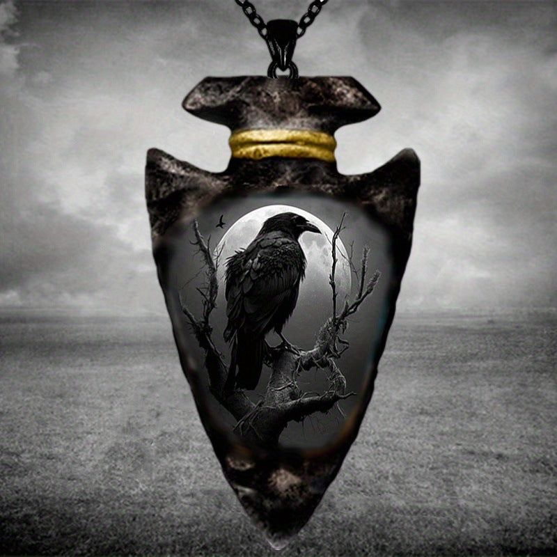 Gothic Crow Pendant Necklace
