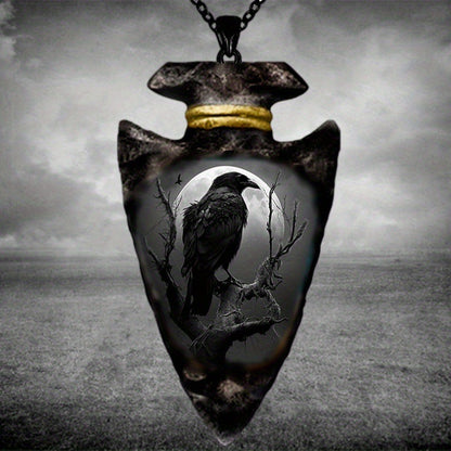 Gothic Crow Pendant Necklace