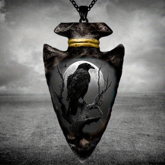 Gothic Crow Pendant Necklace