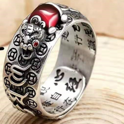Sterling Silver Open Adjustable Gemstone Ring