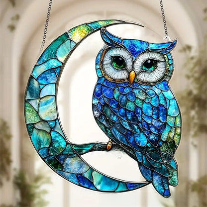 Butterfly Bird Stained Glass Sun Catcher Home Decoration
