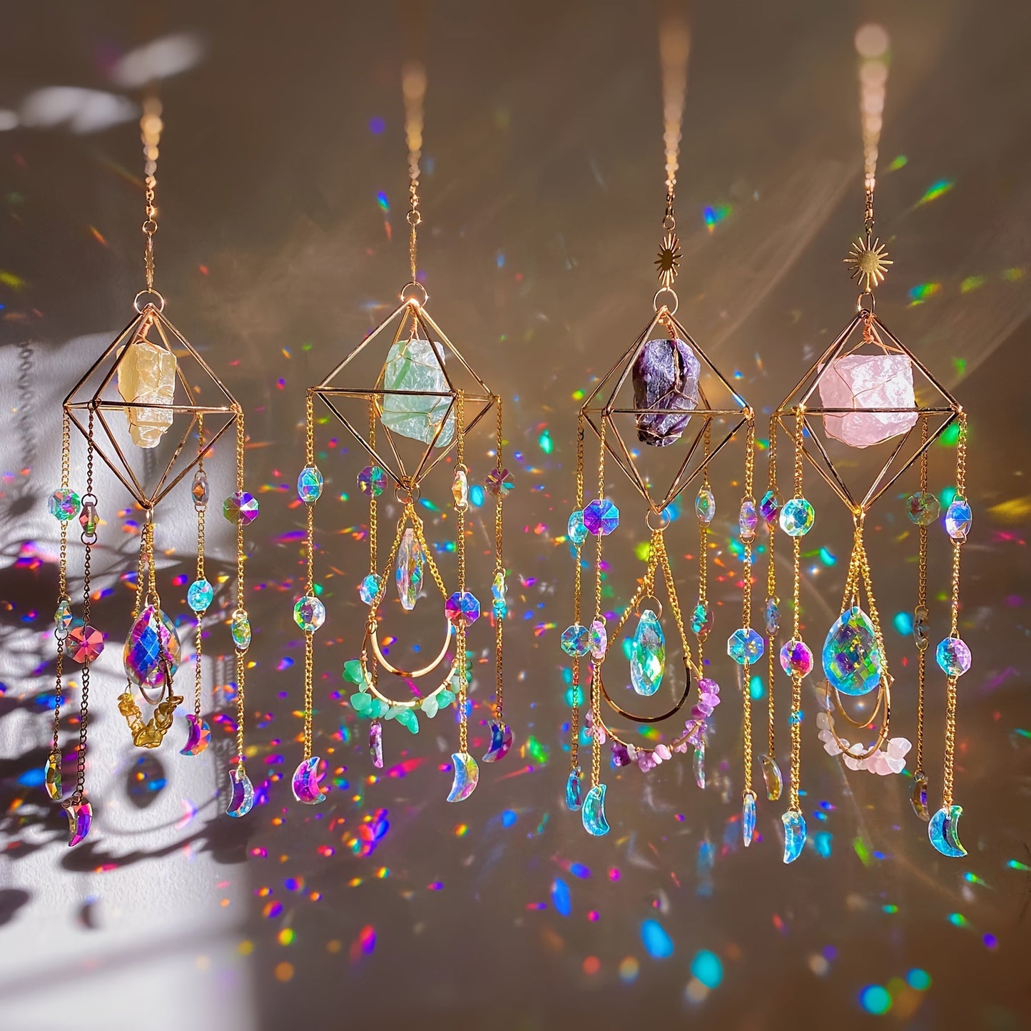 Amethyst Sun Catcher Wind Chime Pendant
