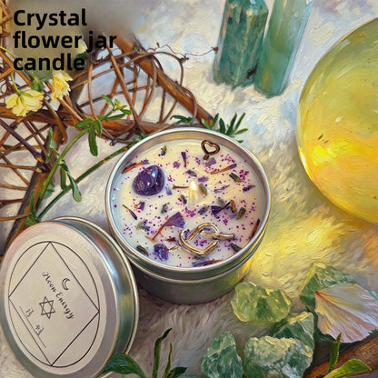 Moon Phase Herbal Scented Candle in Crystal Jar