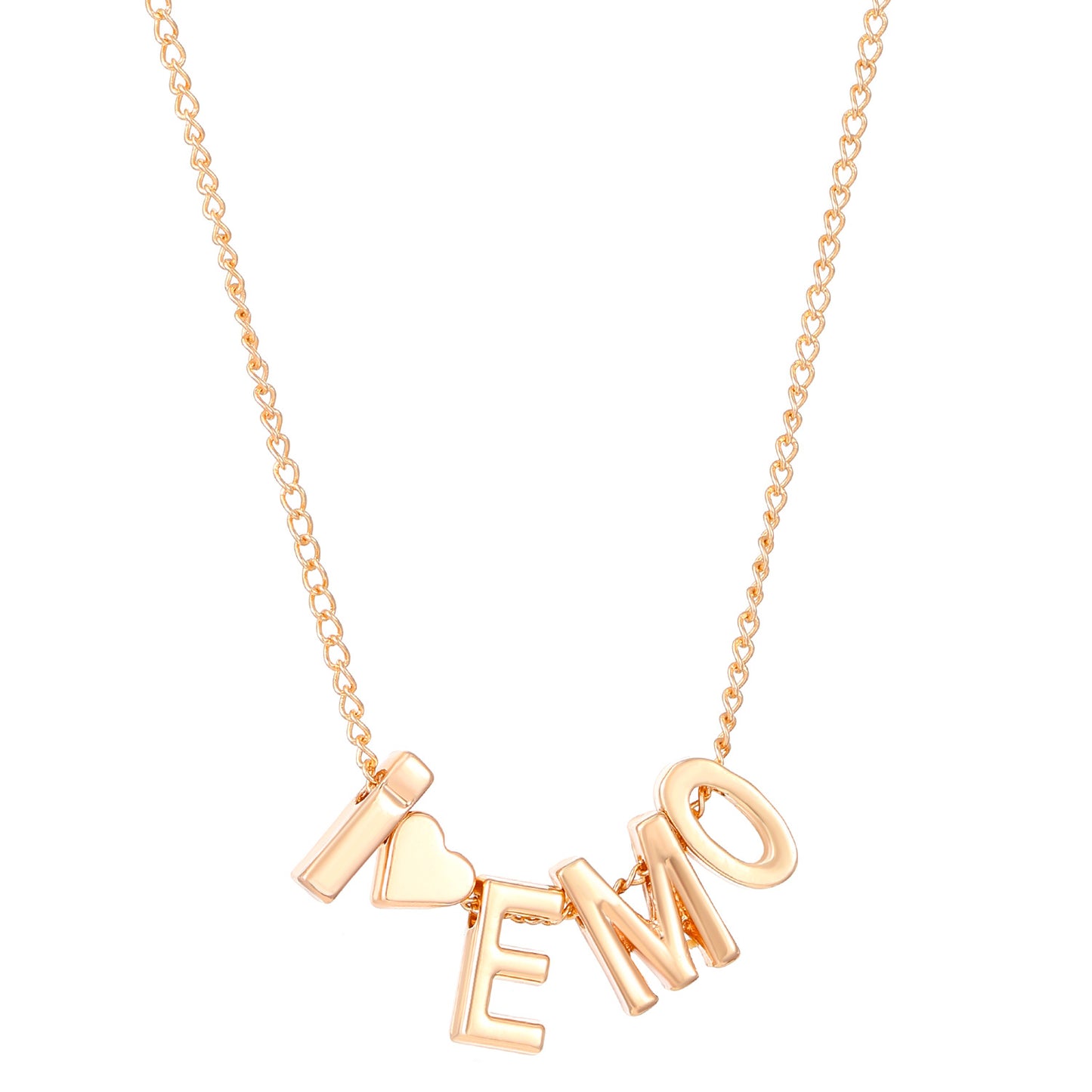 English Letter Heart Charm Necklace Bracelet