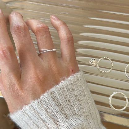 Geometric 925 Sterling Silver Adjustable Ring