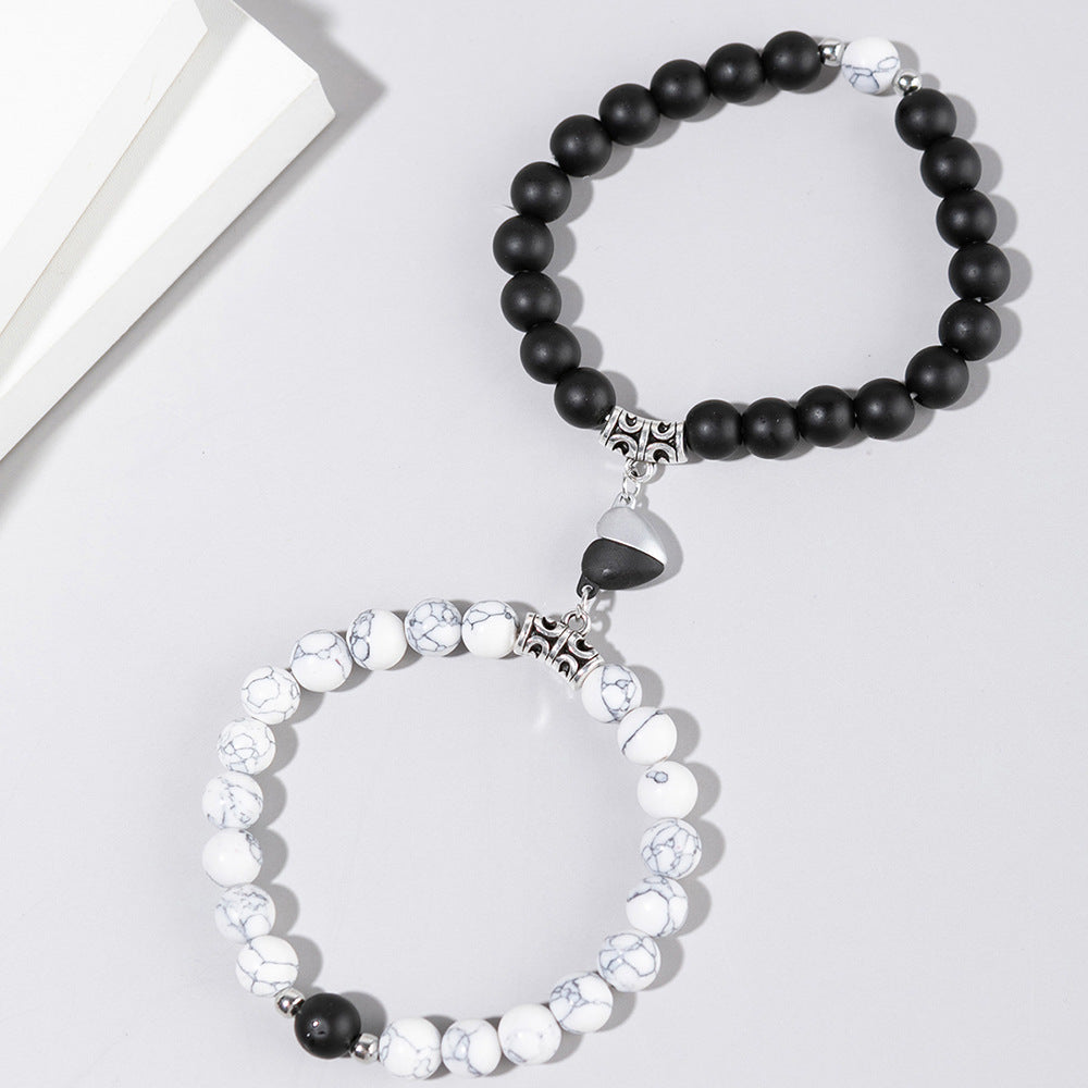 Heart Magnetic Couple Bracelet Set for Women and Men