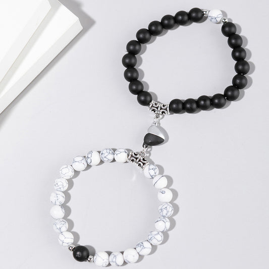 Heart Magnetic Couple Bracelet Set for Women and Men