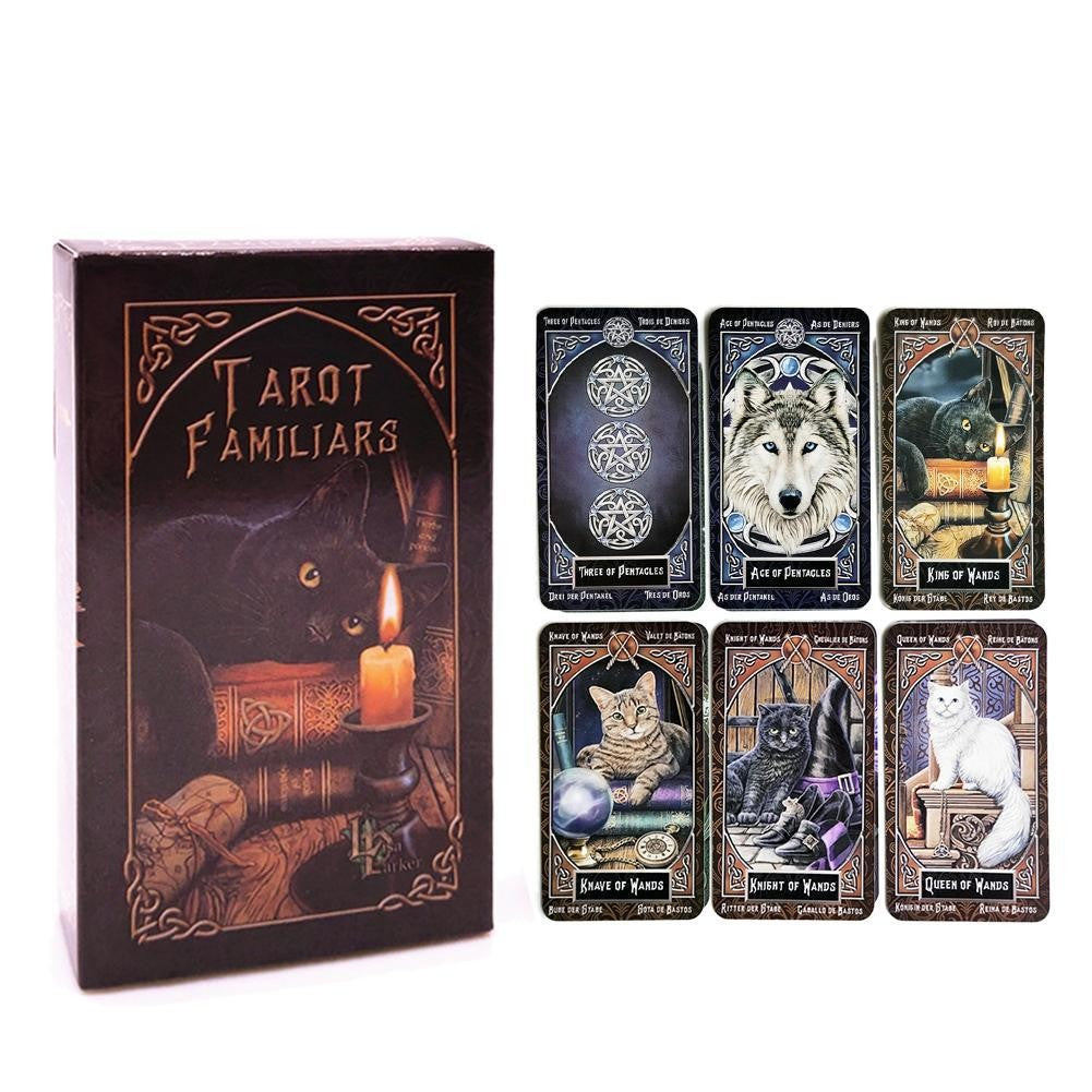 Spanish Oracle Card Tarot White Cat Wheel of Year Tarot