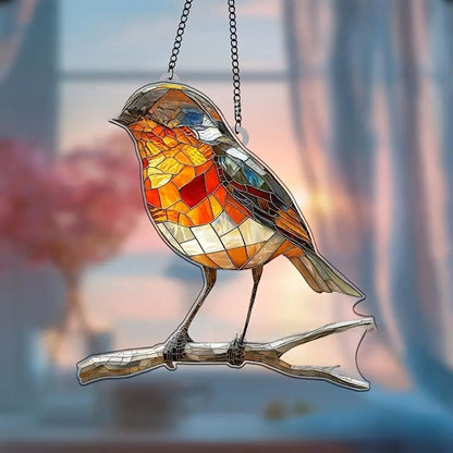 Butterfly Bird Stained Glass Sun Catcher Home Decoration