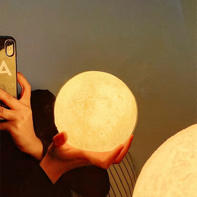 Moon Planet Night Light | Bedroom & Desk Decor | DIY Paint Option