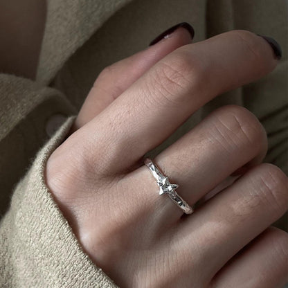 S925 Sterling Silver Geometric Open Ring