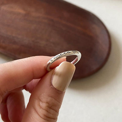 Geometric 925 Sterling Silver Adjustable Ring