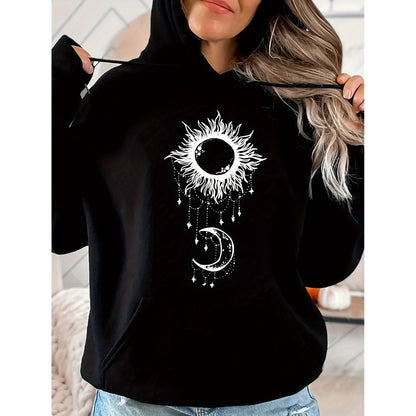 Women's Sun and Moon Pattern Hoodie