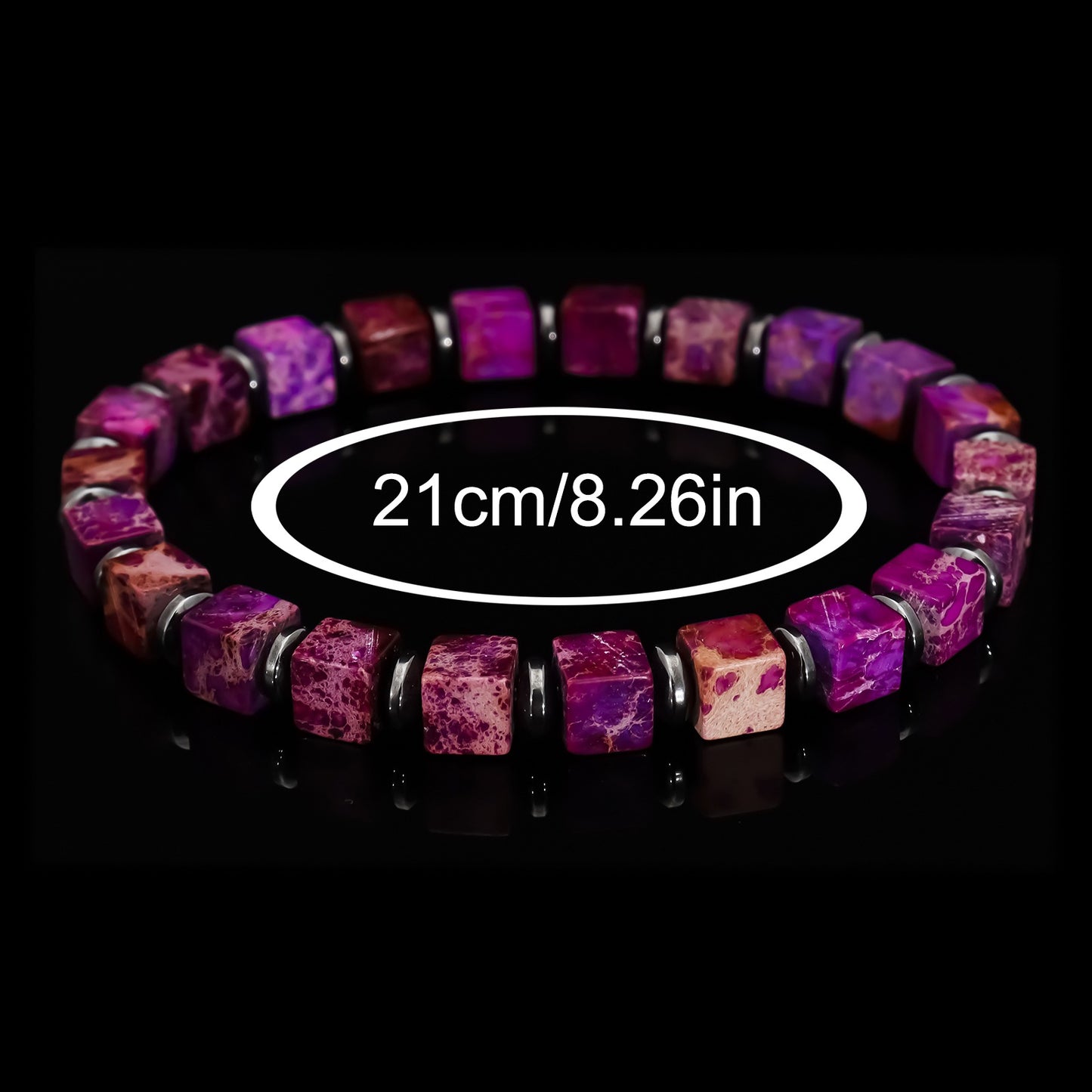 Square Natural Stone Bracelet Handmade Unisex Jewelry