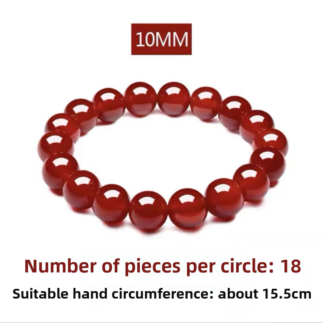 Natural Agate Bead Bracelet | Red & White | 4 Sizes