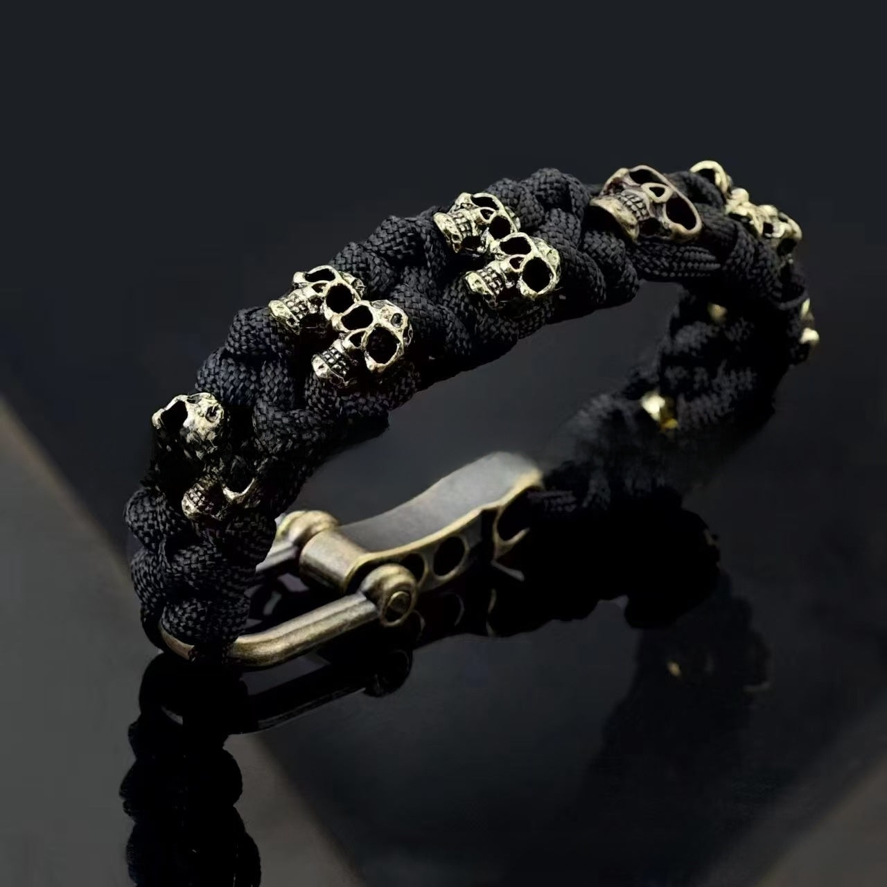 Gothic Skull Paracord Bracelet Handmade