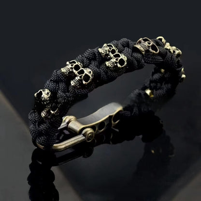 Gothic Skull Paracord Bracelet Handmade