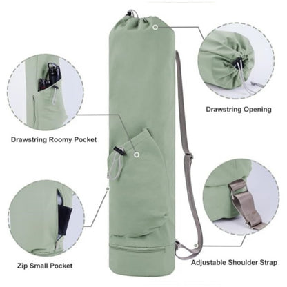 Yoga Mat Bag with Water Bottle Pocket & Wet Compartment