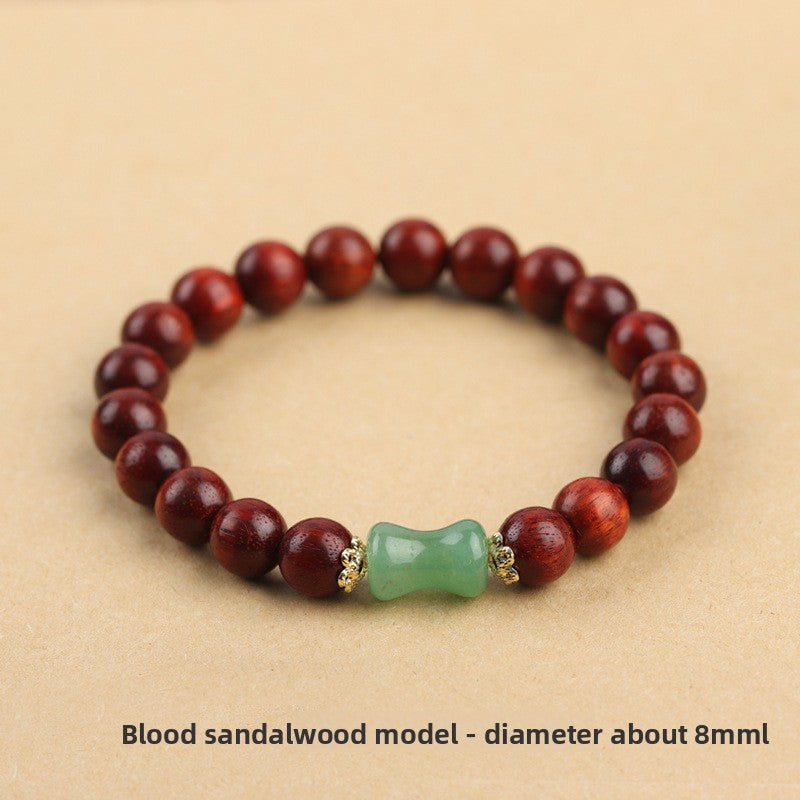 Original Old Material Green Sandalwood Buddha Beads Bracelet