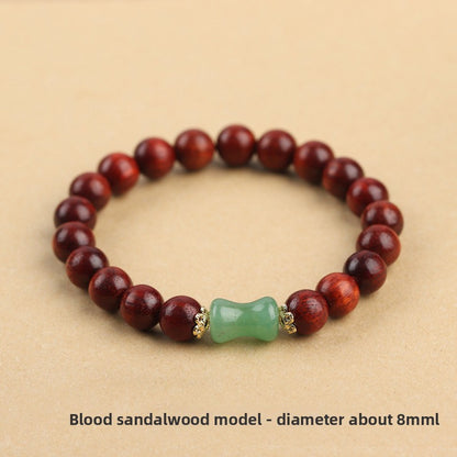 Original Old Material Green Sandalwood Buddha Beads Bracelet