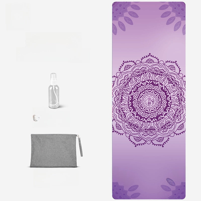 Foldable Suede Yoga Mat — Natural Rubber Base